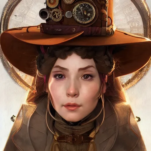 Image similar to Three quarters portrait of a female steampunk dwarf, highly detailed, digital painting, art by Stanley Lau and Artgerm and magali villeneuve and Alphonse Mucha, artstation, octane render, cgsociety