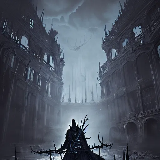 Prompt: Beetle Boss (bloodborne style) fantasy art