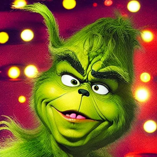 Image similar to The Grinch has the Infinity Gauntlet