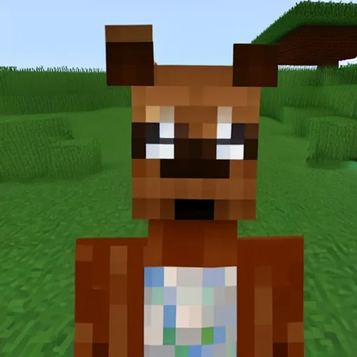 Image similar to a minecraft kangaroo