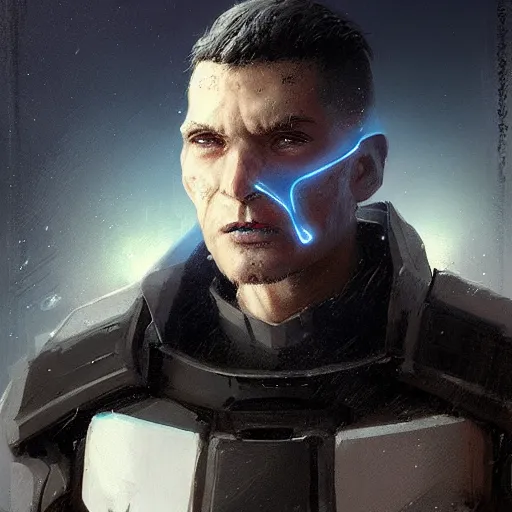 Image similar to portrait of a blue skin man by greg rutkowski, short black hair in military style, tall, star wars expanded, universe, he is about 5 0 years old, wearing white colored imperial admiral uniform, artstation hq