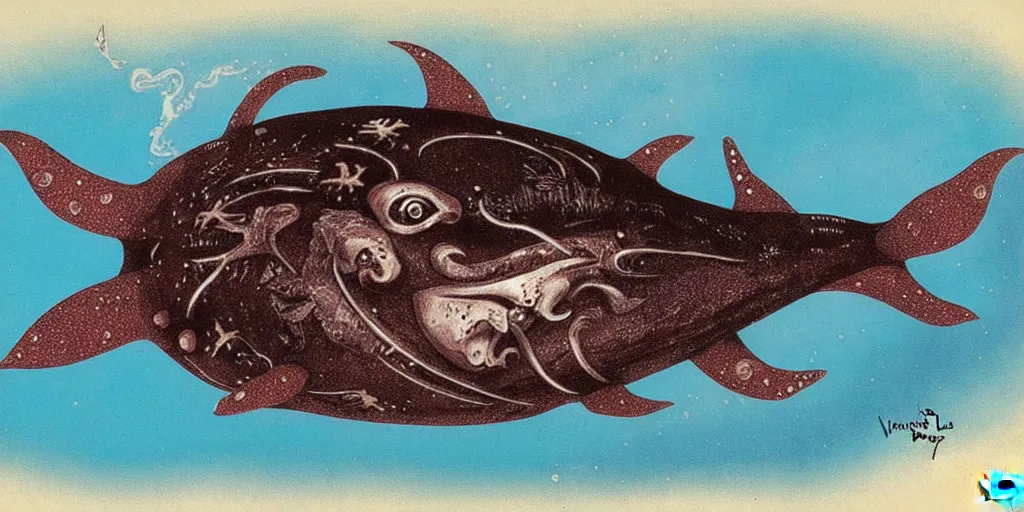 Prompt: a deep sea animal land creature by neville page, ken barthelmey