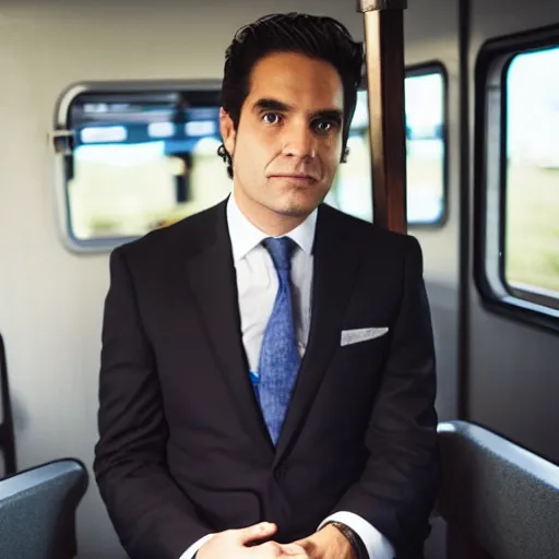 Image similar to train wearing a suit