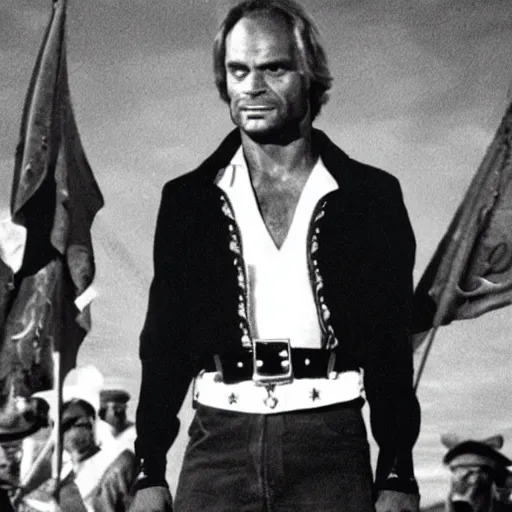 Image similar to terence hill leader of a satanic cult