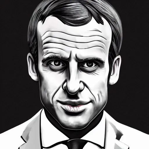 Prompt: emmanuel macron as a rapper gangster, digital art, 8 k, 3 d