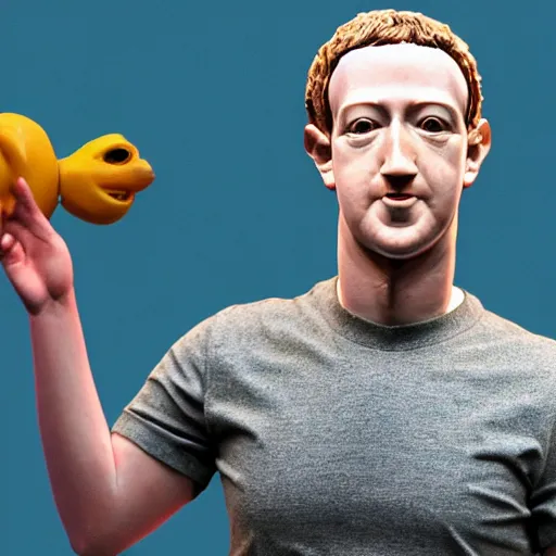 Image similar to poorly made mark zuckerberg wax sculpture