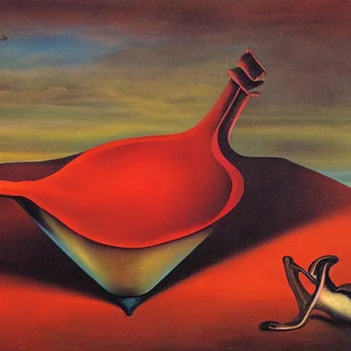 Image similar to Blood surrealism Salvador Dali matte background melting oil on canvas