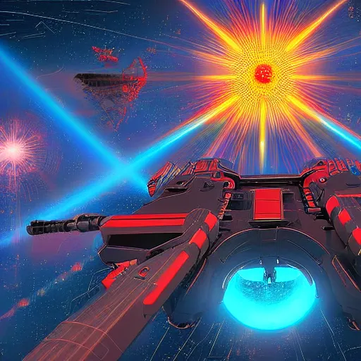 Prompt: laser war between racoons on a planet, blues against the reds, digital art, award winning 4K