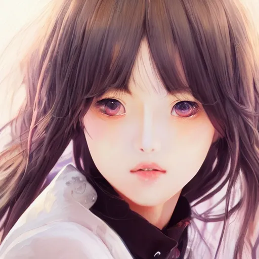 Image similar to dynamic composition, motion, ultra-detailed, incredibly detailed, a lot of details, amazing fine details and brush strokes, gentle palette, smooth, HD semirealistic anime CG concept art digital painting, watercolor oil painting of a young J-Pop idol girl, by a Japanese artist at ArtStation. Realistic artwork of a Japanese videogame, soft and harmonic colors.