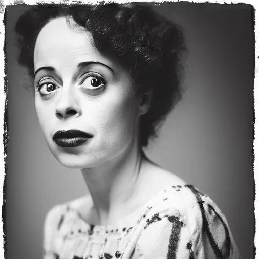 Image similar to dslr photo portrait still of young elsa lanchester, 8 5 mm, f 1. 8, by reiko muraksmi,