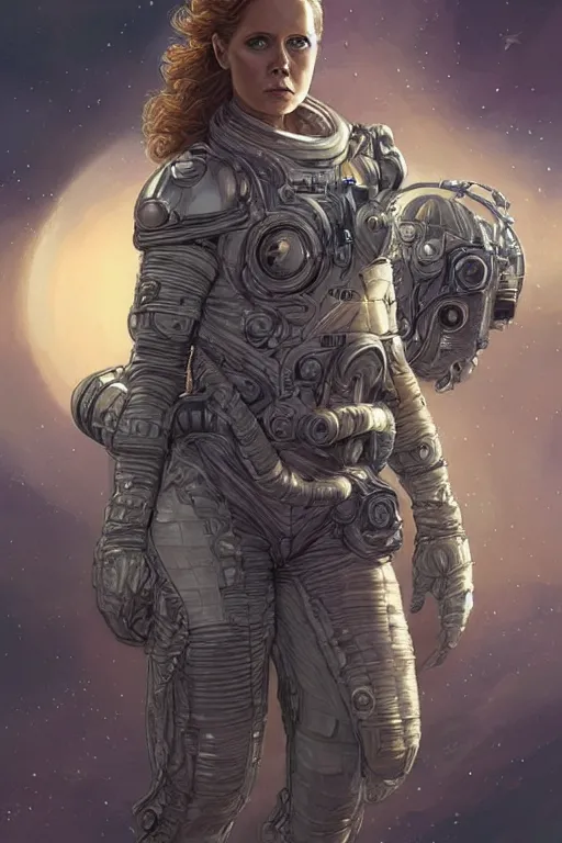 Image similar to alien planet, astronaut Amy Adams as a ruggedly handsome hero, intricate, elegant, highly detailed, centered, digital painting, artstation, concept art, smooth, sharp focus, illustration, art by artgerm and donato giancola and Joseph Christian Leyendecker, WLOP