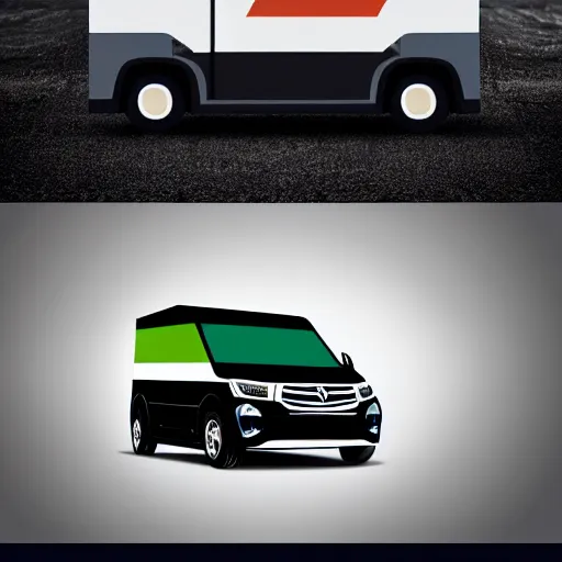 Prompt: minimal professional logo featuring a white and black cute thor chateau motorhome camper!, highway, mountains and sunset!!, happy, professional colorful simple logo