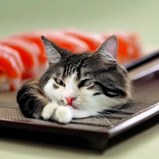 Image similar to cat is sushi