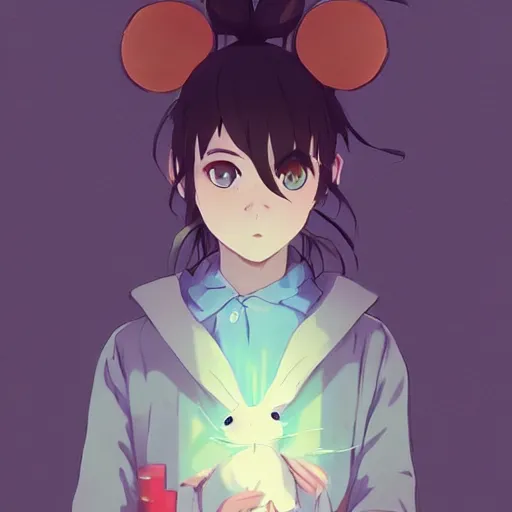 Image similar to a mouse that is a teacher, illustration concept art anime key visual trending pixiv fanbox by wlop and greg rutkowski and makoto shinkai and studio ghibli and kyoto animation symmetrical facial features