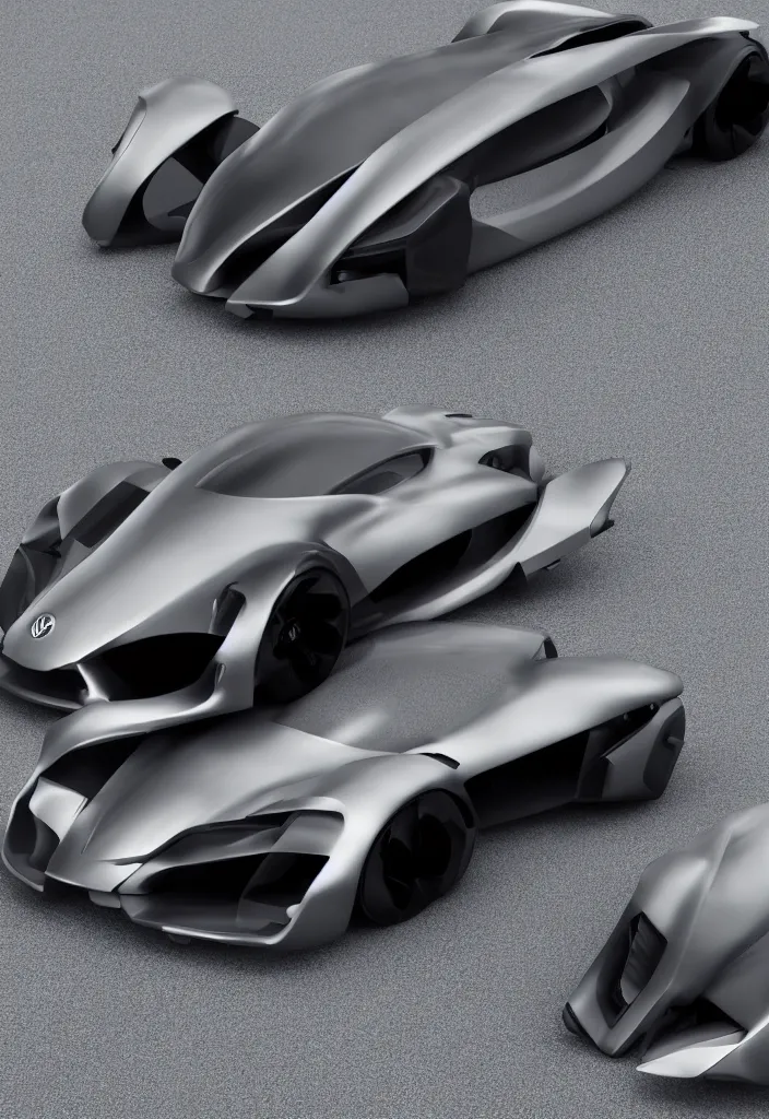 Image similar to The most aerodynamic futuristic car, by Volkswagen and Porsche and Toyota, rendered in keyshot, octane, unreal engine,