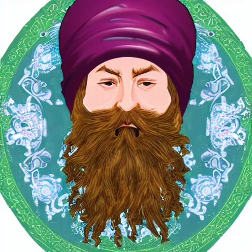 Image similar to cyber floral bearded orthodox druid