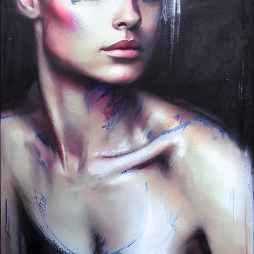 Prompt: portrait of skylar white, artwork by guy denning and charlie bowater,