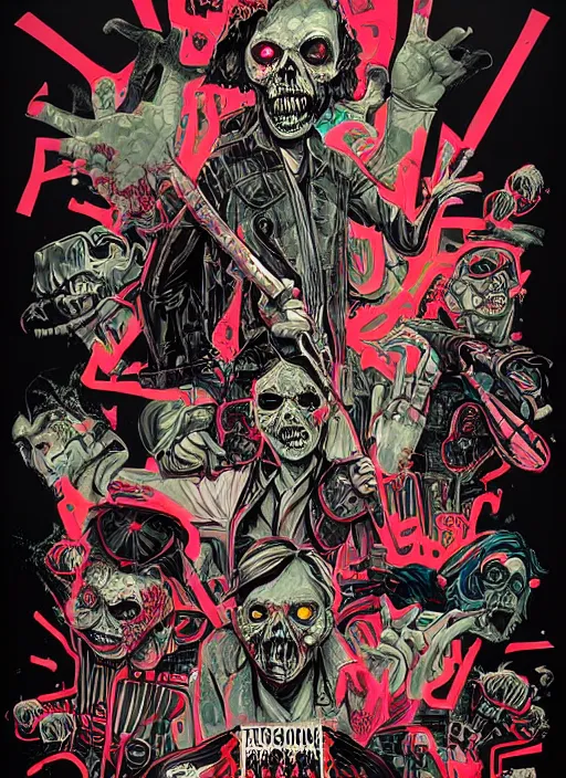 Image similar to zombie punk band poster, tristan eaton, victo ngai, artgerm, rhads, ross draws