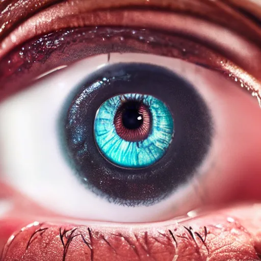 Prompt: an eyeball, realistic, award winning, detailed, 8k, HD, hyper realistic, octane render, close up, cycles render,