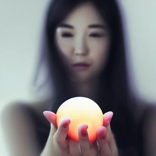 A Woman Holding An Orb Cover By Artgerm Photo Stable Diffusion