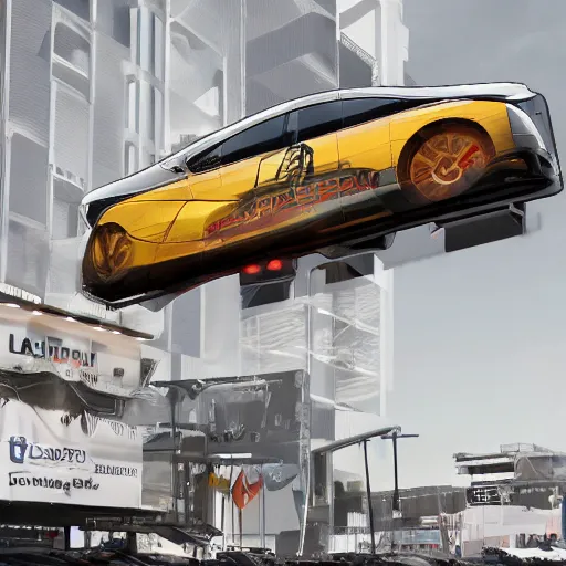 Image similar to car truck race sci-fi wall structure on the coronation of napoleon painting and digital billboard in the middle, unreal engine 5, keyshot, octane, artstation trending, ultra high detail, ultra realistic, cinematic, 8k, 16k, in style of zaha hadid, in plastic, dark, tilt shift,