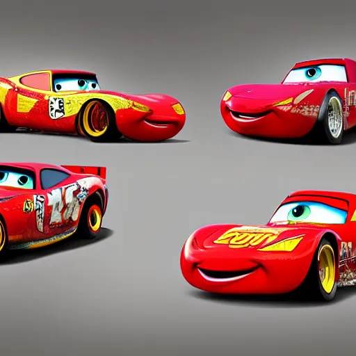 Prompt: Lightning McQueen from cars, photorealistic, hyper detailed, photograph