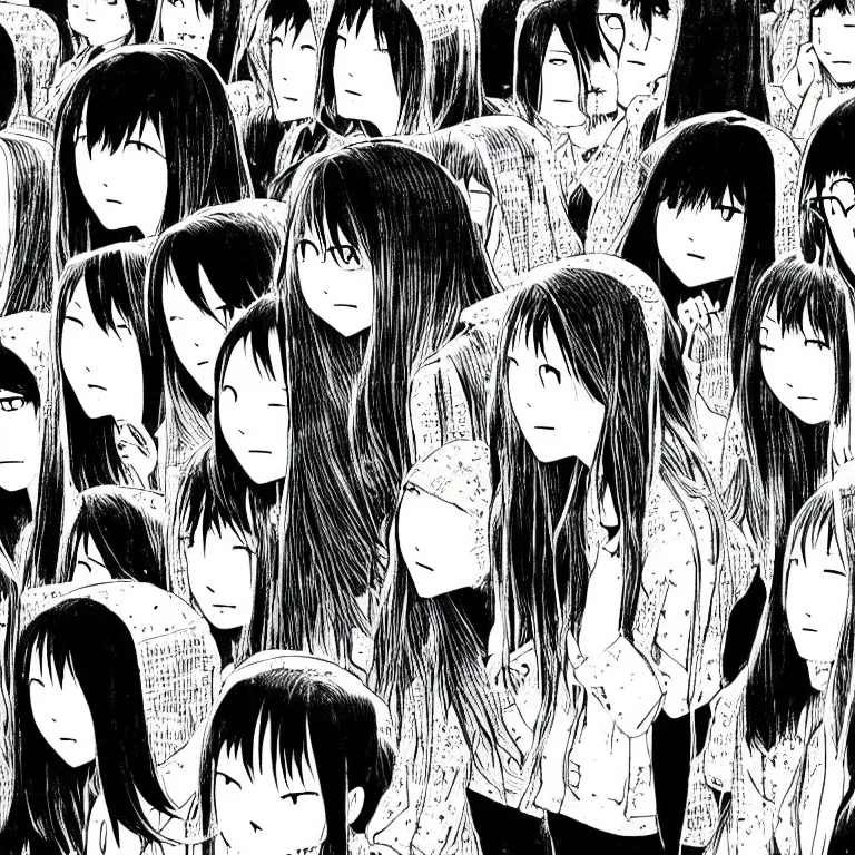 Image similar to oyasumi punpun, highly detailed, cinematic, art by inio asano