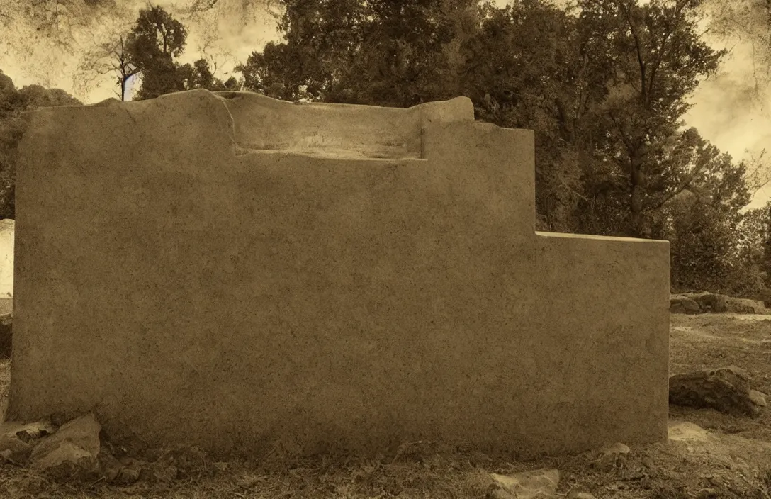 Image similar to tomb in which the body will be laid divisionism there is no sense of movement realm of words emerging from lush greenery intact flawless ambrotype from 4 k criterion collection remastered cinematography gory horror film, ominous lighting, evil theme wow photo realistic postprocessing ink and water jan van der heyden