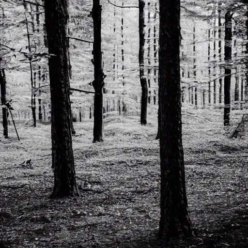 Image similar to light greyscale photograph of a forest, very low contrast