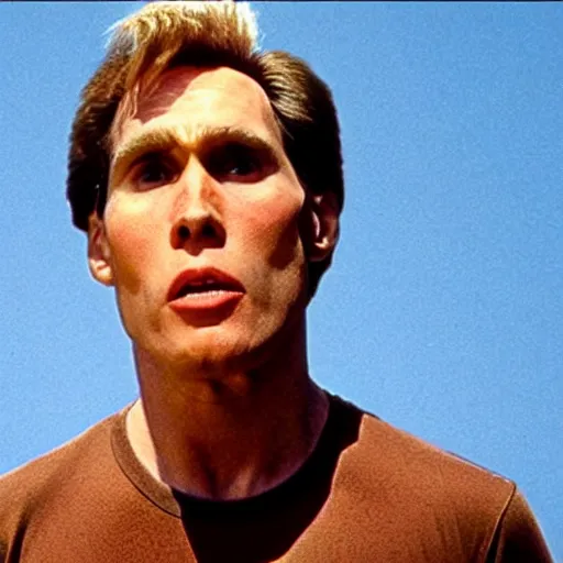 Image similar to Live Action Still of Jerma in Raising Arizona, real life, hyperrealistic, ultra realistic, realistic, highly detailed, epic, HD quality, 8k resolution, body and headshot, film still