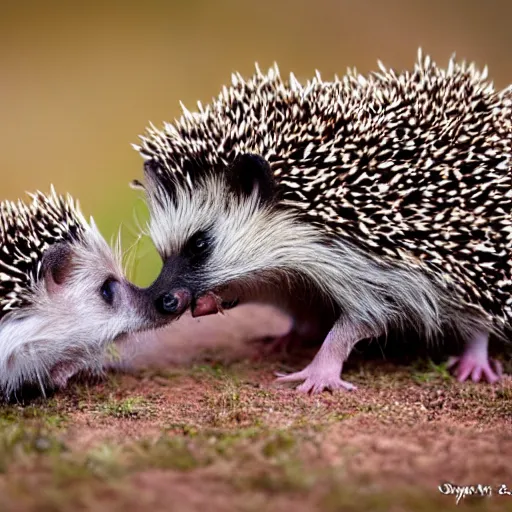 Image similar to hedgehogs kissing, photo