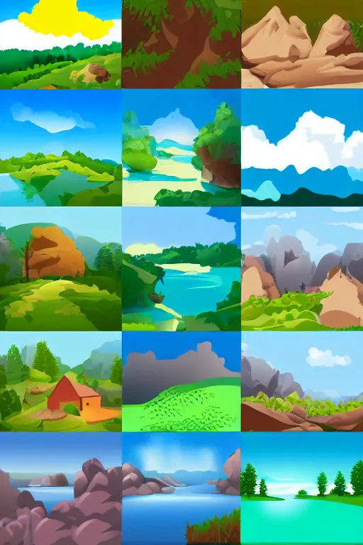 Prompt: landscape vector pack - scene 5