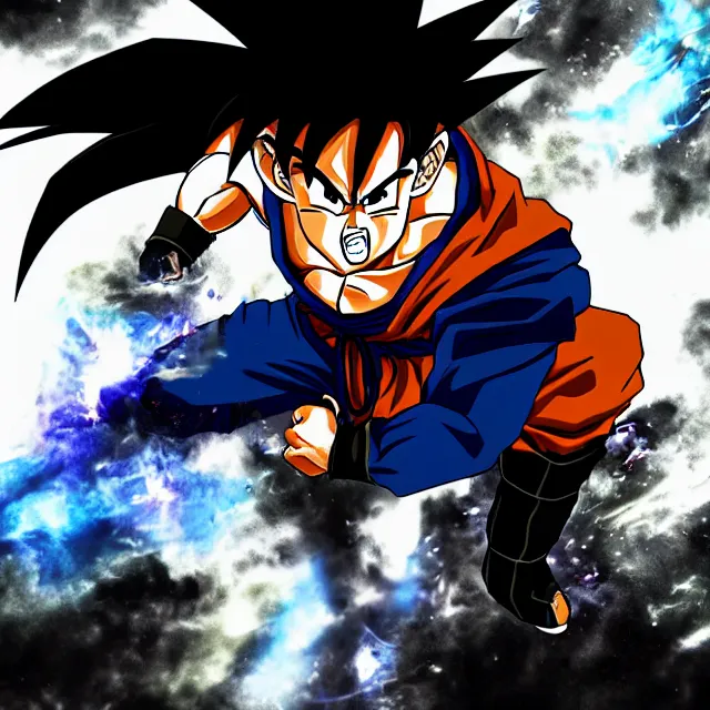 Image similar to goku in the style of metal gear in the style of metal gear rising detailed realistic hd 8 k high resolution