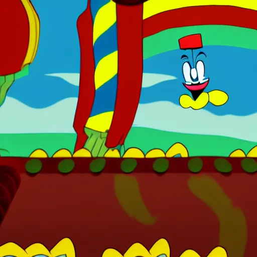 Image similar to Cuphead animation, cuphead screenshot, clown