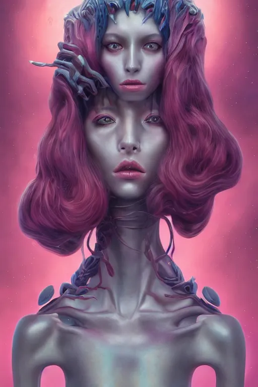 Prompt: portrait of an elegant alien spider queen, long legs, many legs, spindly legs, full body character concept art, by artgerm, tom bagshaw, gerald brom, vaporwave colors, lo - fi colors, vaporwave, lo - fi, 4 k, hd,