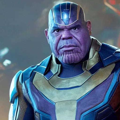 Image similar to george lopez as thanos, still from avengers endgame