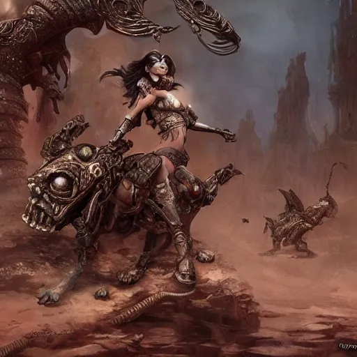 Prompt: pugs in a princess of mars, intricate detail, royo, vallejo, frazetta, giger, whealan, hd, unreal engine,