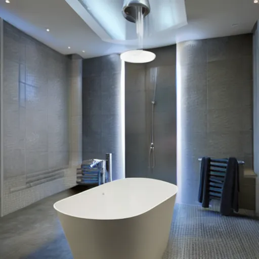 Image similar to futuristic bathroom design