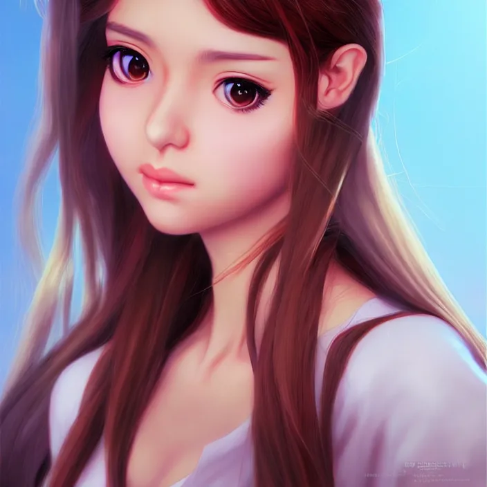 Image similar to portrait of a snobby young mexican telenovela actress, by range murata and artgerm rendered with 3 d effect, sweet artpiece.