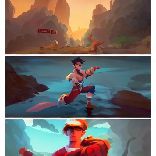 Image similar to hero world nintendo 6 4, behance hd by jesper ejsing, by rhads, makoto shinkai and lois van baarle, ilya kuvshinov, rossdraws global illumination