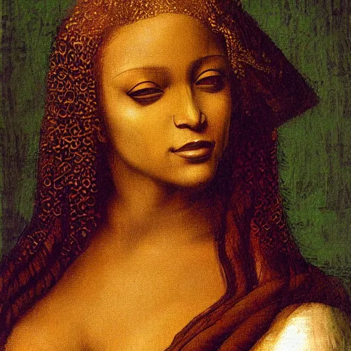 Prompt: beyonce painted by leonardo da vinci