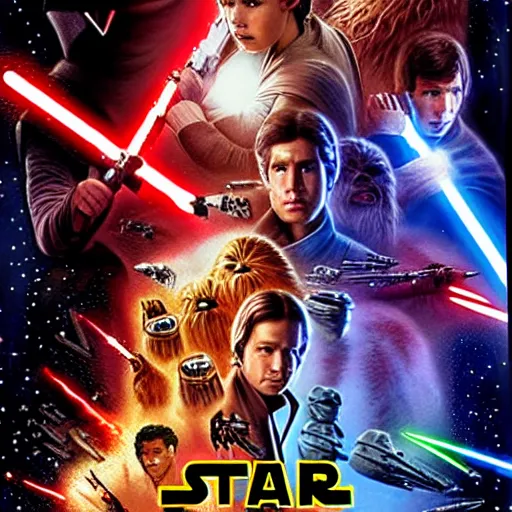 Prompt: Star Wars Episode X Movie Poster starring Gilbert Gottfried as every character in the poster, cool, epic, dramatic, dramatic lighting, epic shading, shiny, very cool, awesome, realistic, hyperrealistic, 8k resolution, HD quality, real