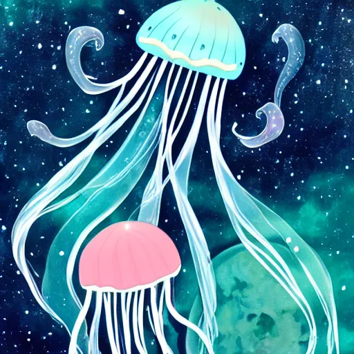 Prompt: Jellyfish in space