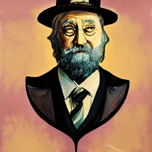 Image similar to dumbledore as art deco, painting