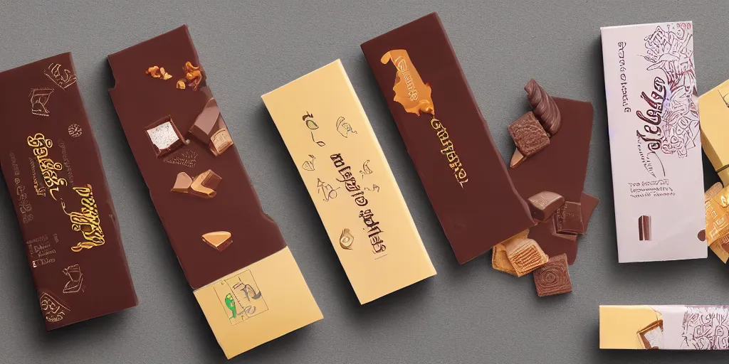 Image similar to a packaging design for a chocolate bar