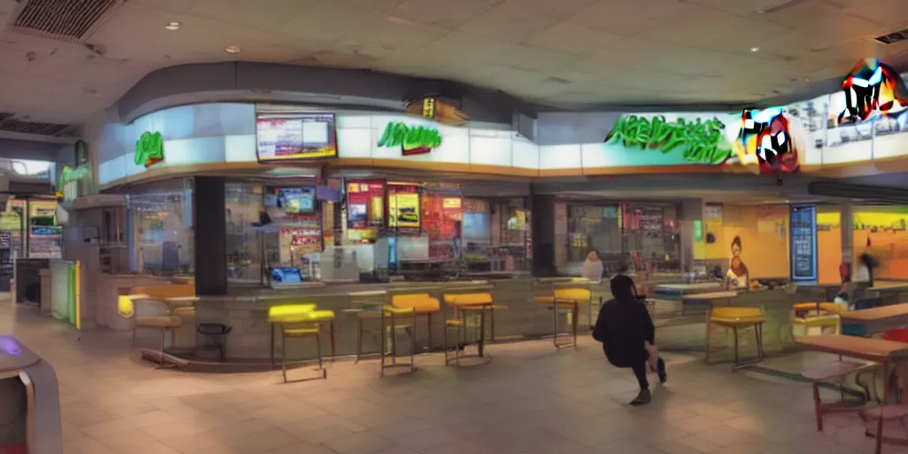 Image similar to Cyberpunk MacDonalds