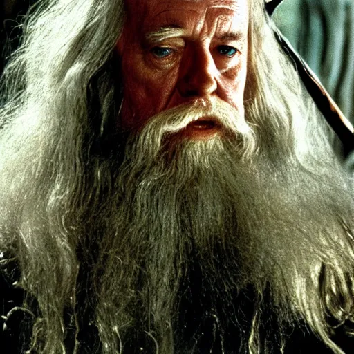 Image similar to A Still of Patrick McGoohan as Gandalf in The Lord of the Rings (2001)