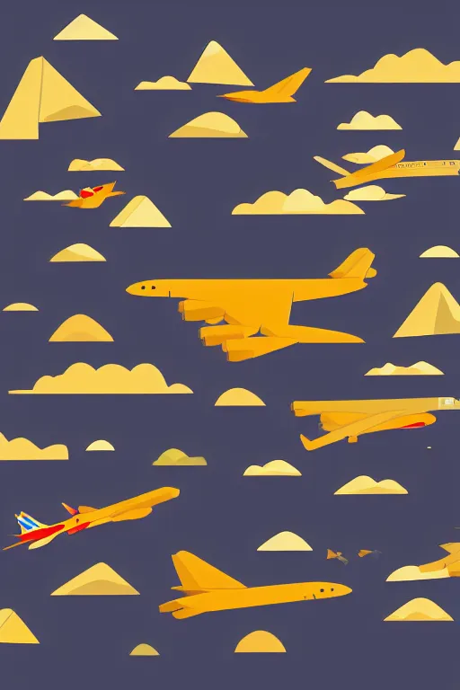 Image similar to airplane mountain flat vector illustration digital art trending on artstation