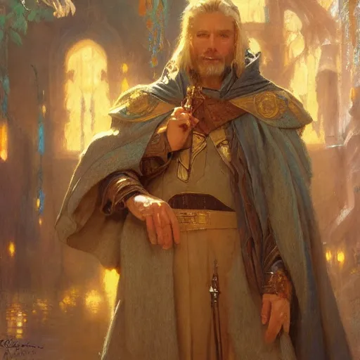 Prompt: master wizard, highly detailed painting by gaston bussiere, craig mullins, j. c. leyendecker, 8 k