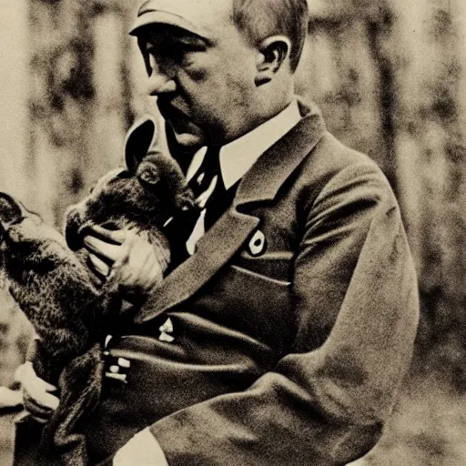 Adolf Hitler eating a rabbit, 4k image | Stable Diffusion